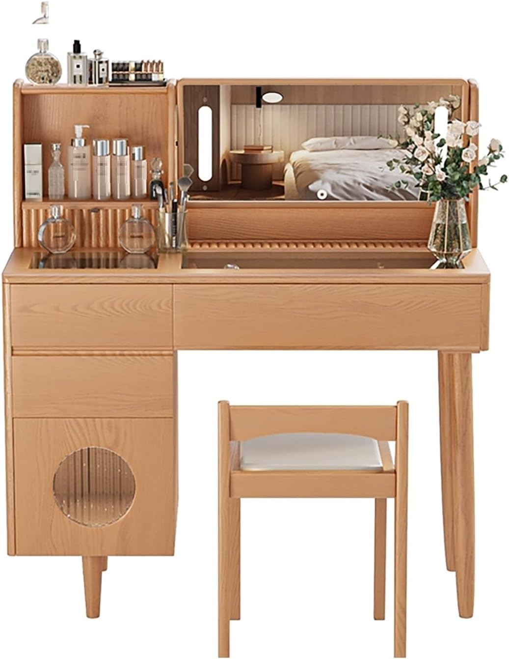 新品ドレッサー 100cm 岩盤天板 大容量収納 化粧テーブル 本日限定価格