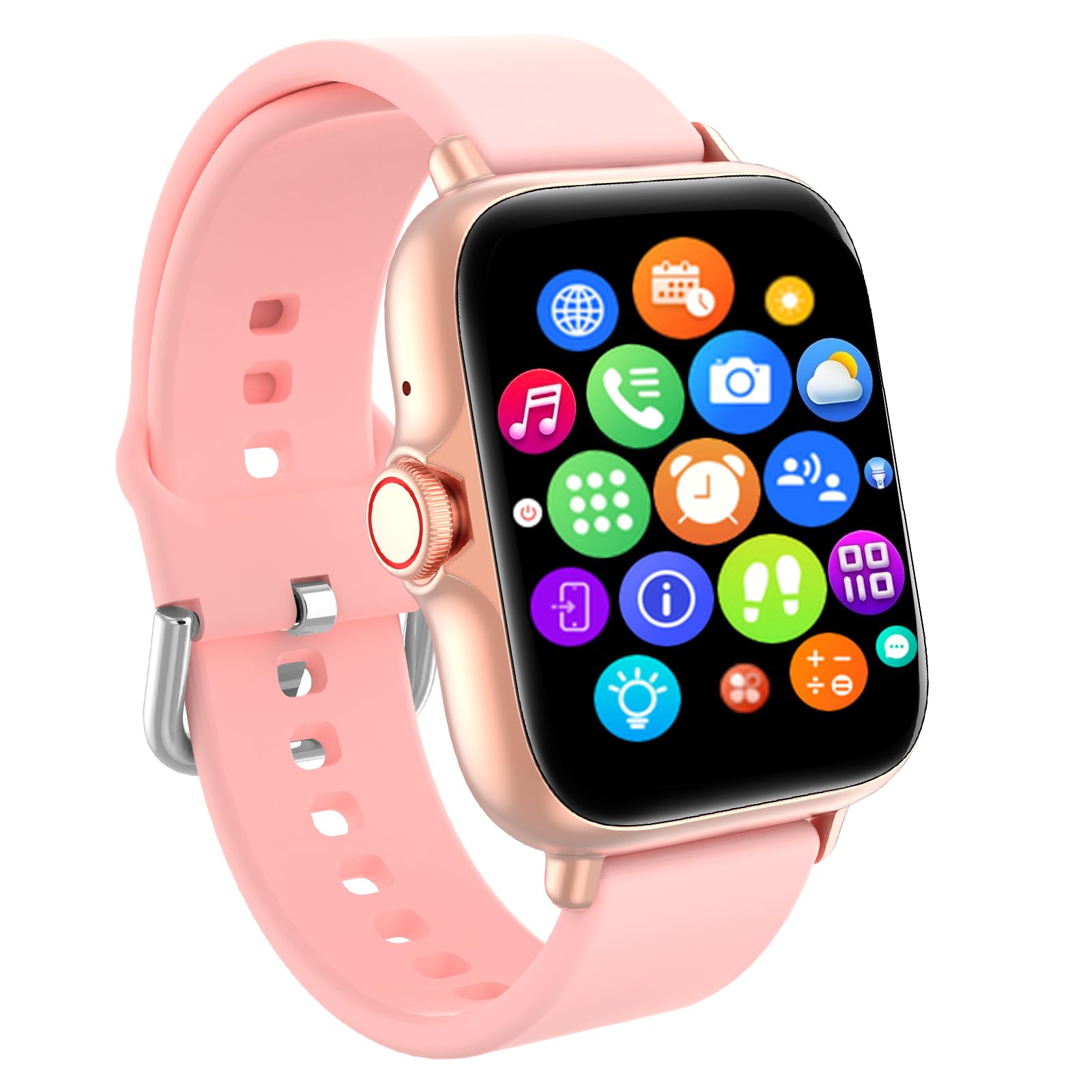 Smart Watch, 1.83" Upgraded Full Touchscreen Smartwatch for Android iPhones with Multiple Sports Fitness Tracker with Smart Watches for Women Men (Pink)