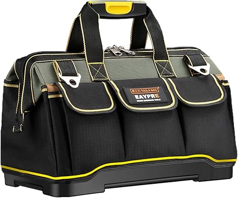 Amazon Yzl ツールバッグ 工具袋 ショルダー ベルト付 肩掛け 手提げ 大口収納 差し入れ 底部特化 プラスチック 防水 34 5x20 5x22cm 道具袋