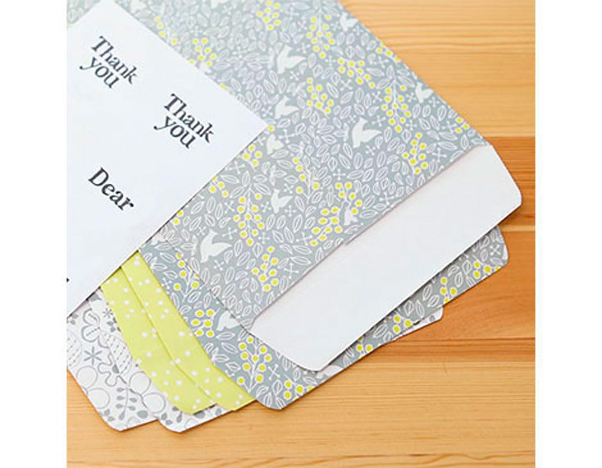 Dailylike Set of 6 Assorted Printed envelopes with Labels Vol. 2 Winter Forest 16.5 x 25 cm. 3 Models, 2 envelopes per Model