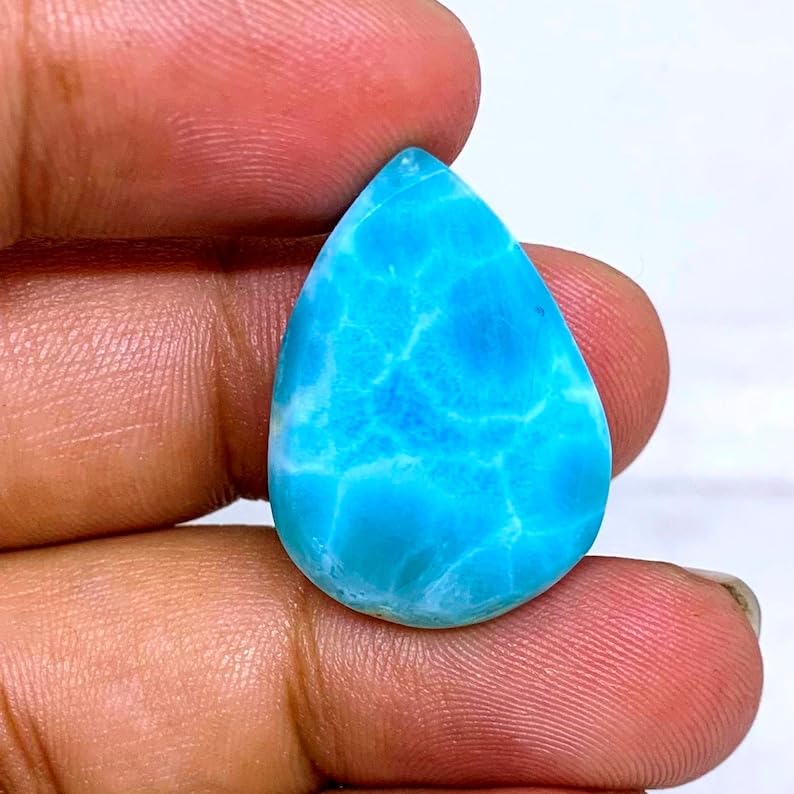 Larimar dos plat 25x18mm pour sertissage réussi de bague