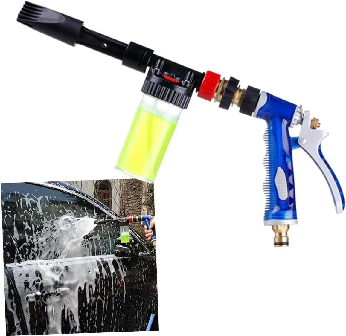 Gatuida Car Cleaning Sprayer Multifunctional Washing Device Foaming Ratio for Vehicles Motorcycles Windows Works Garden Hoses Durable Easy to Use