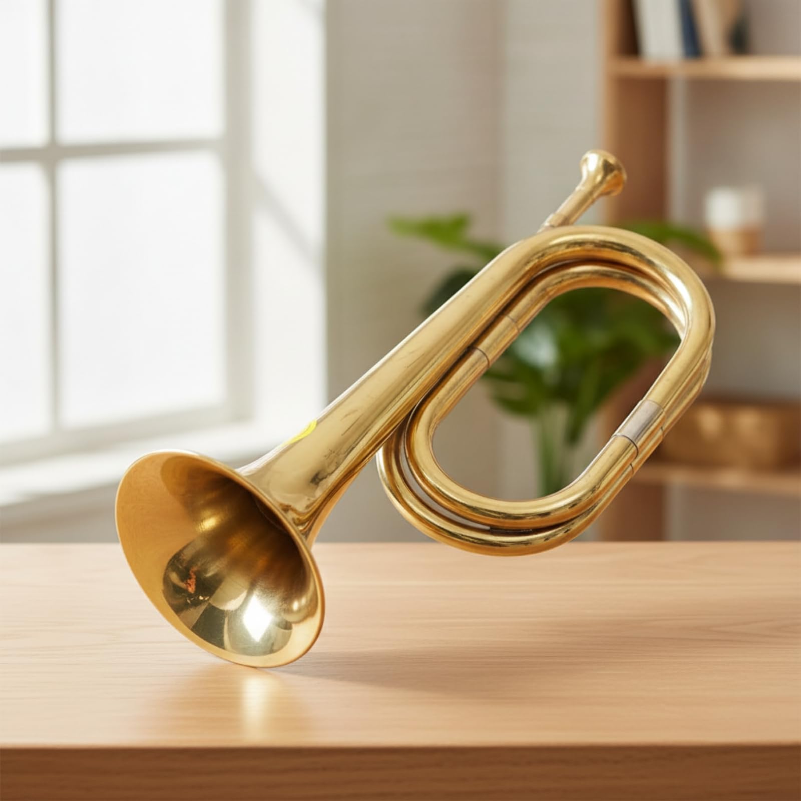 Tromba da Sfilata Leggero Strumento a Fiato in Ottone Chiaro Strumento a Fiato in Ottone con Bocchino per Bande Musicali, Musicisti, Oro