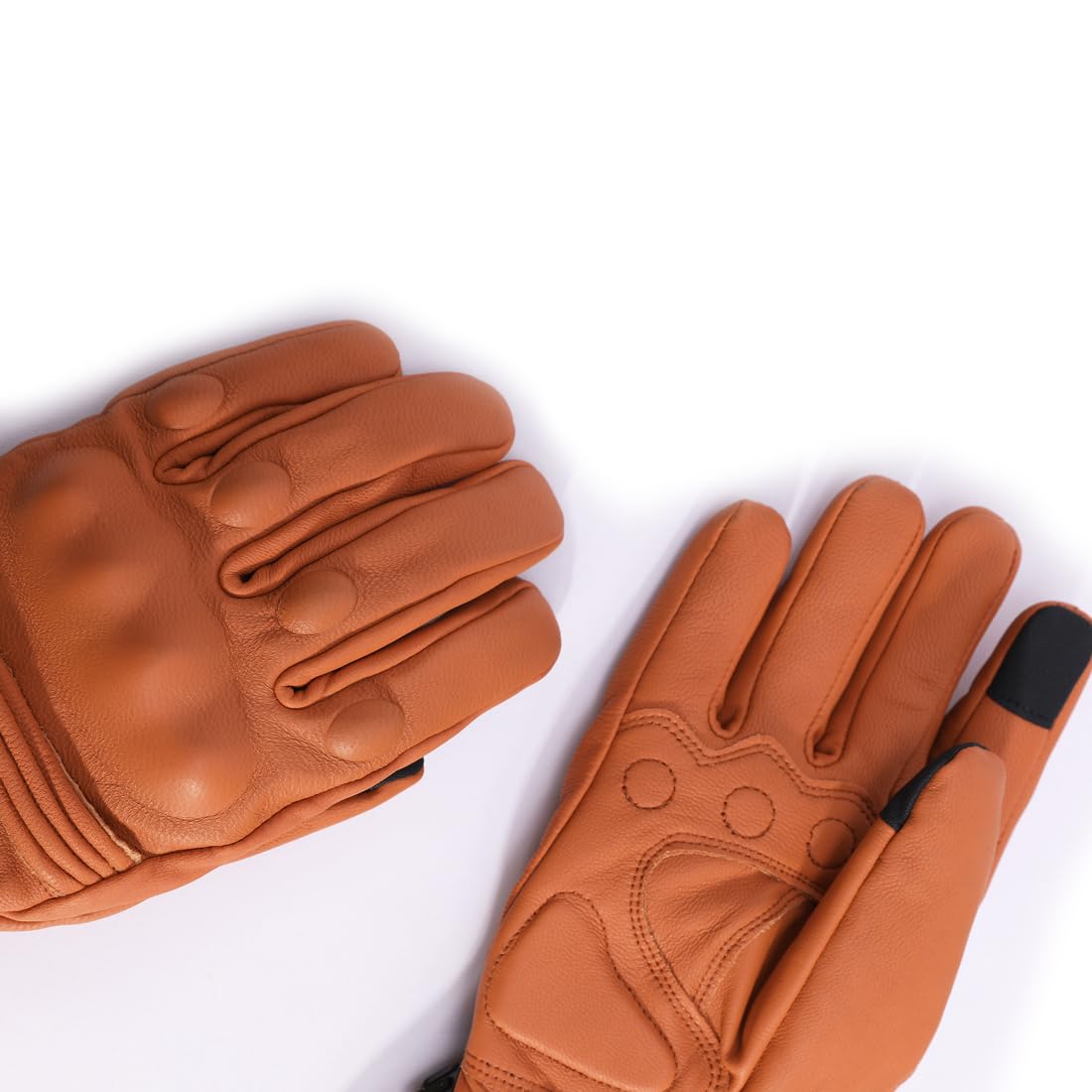 Harssidanzar Men's Winter Motorcycle Gloves - Genuine Leather, Waterproof, Thermal Lined With Touchscreen - View #6