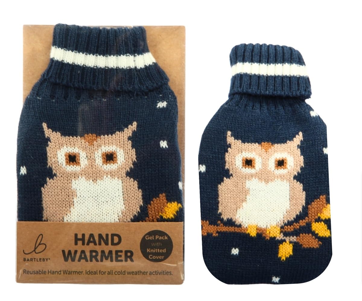 Reusable Hand Warmer Gel Pack With Knitted Cover - Owl