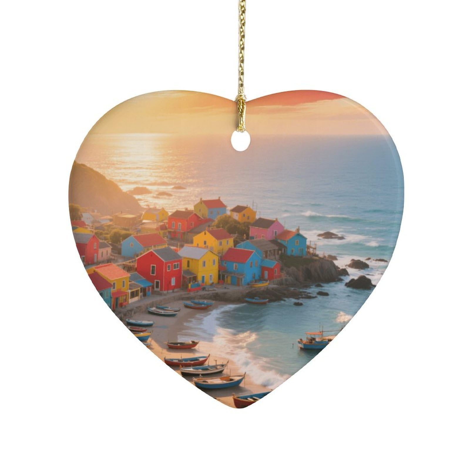 Fekiloot Style Islands Morning Light Ceramic Ornament Home Decor Keepsake