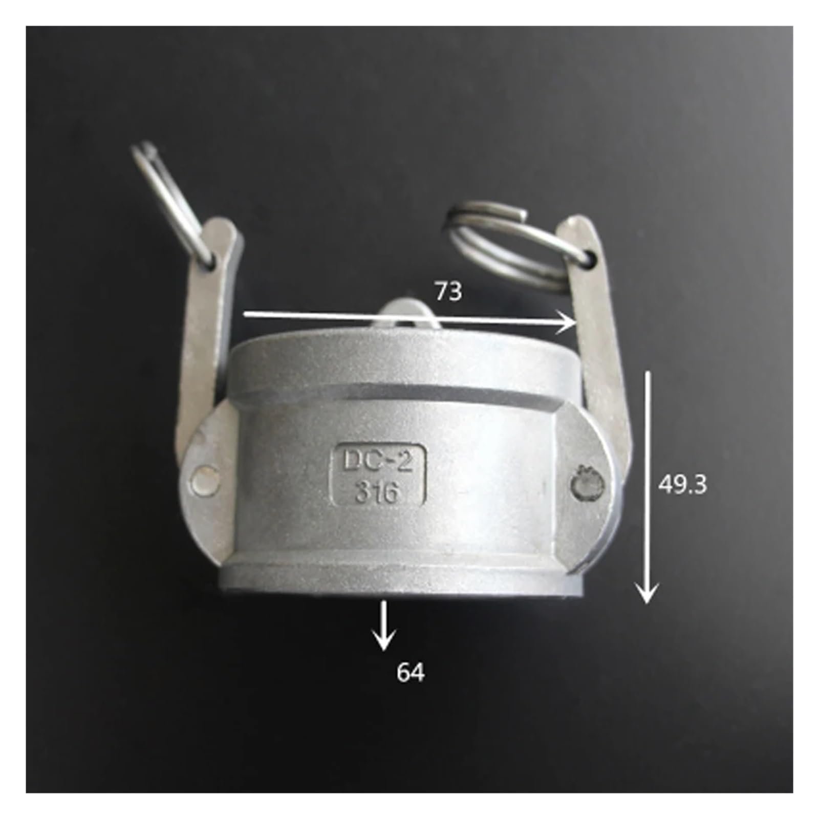 Tapa de extremo de 1/2" tipo C Camlock Acoplamiento de desconexión rápida 304/316 Ranura de leva Stianless(304,C_2-1/2")