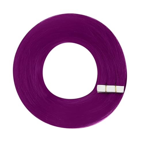 Miniatura 7 de YoungSee Extensiones de cabello humano con cinta morada de 12 pulgadas, extensiones de cabello humano Remy con cinta adhesiva, 10 unidades,
