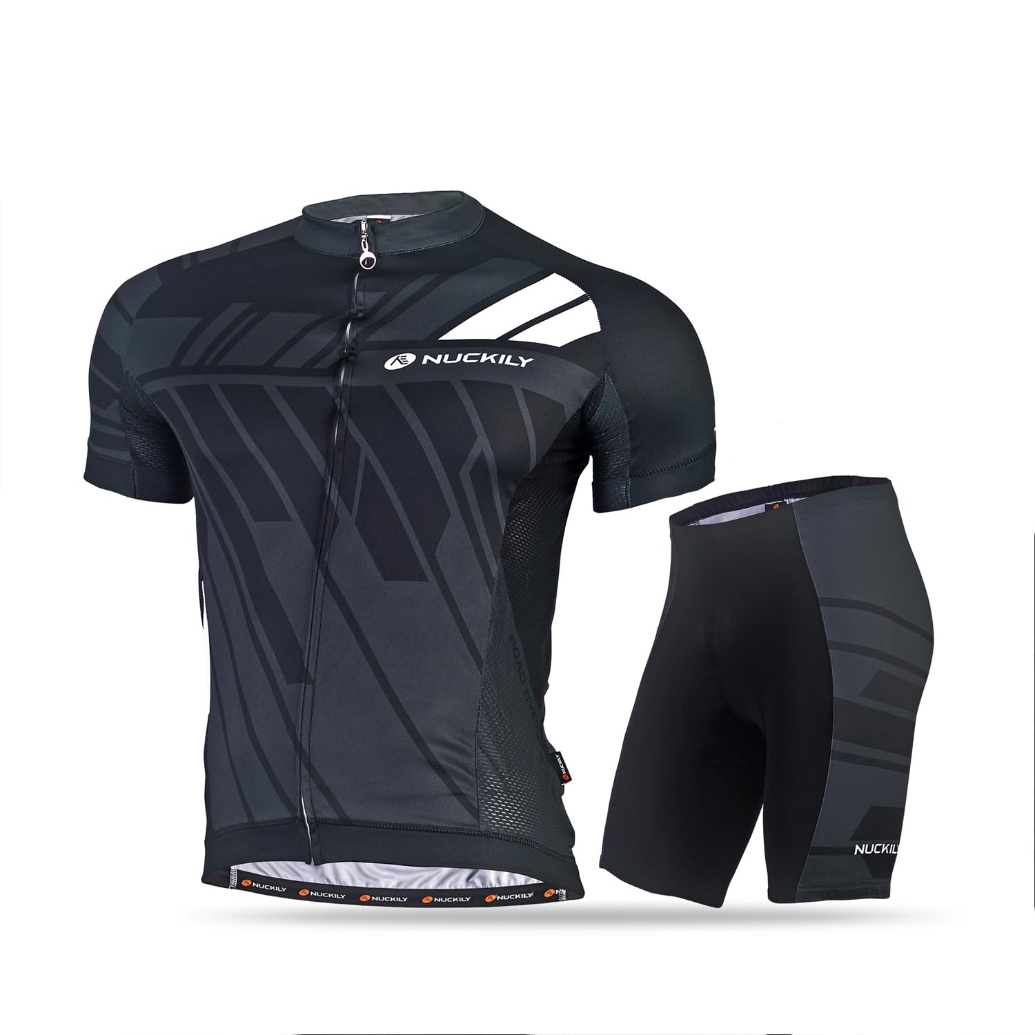 NUCKILY Conjunto de ropa de ciclismo para hombre, camiseta de manga corta transpirable con pantalón corto 3D, trajes profesionales de ciclismo MTB