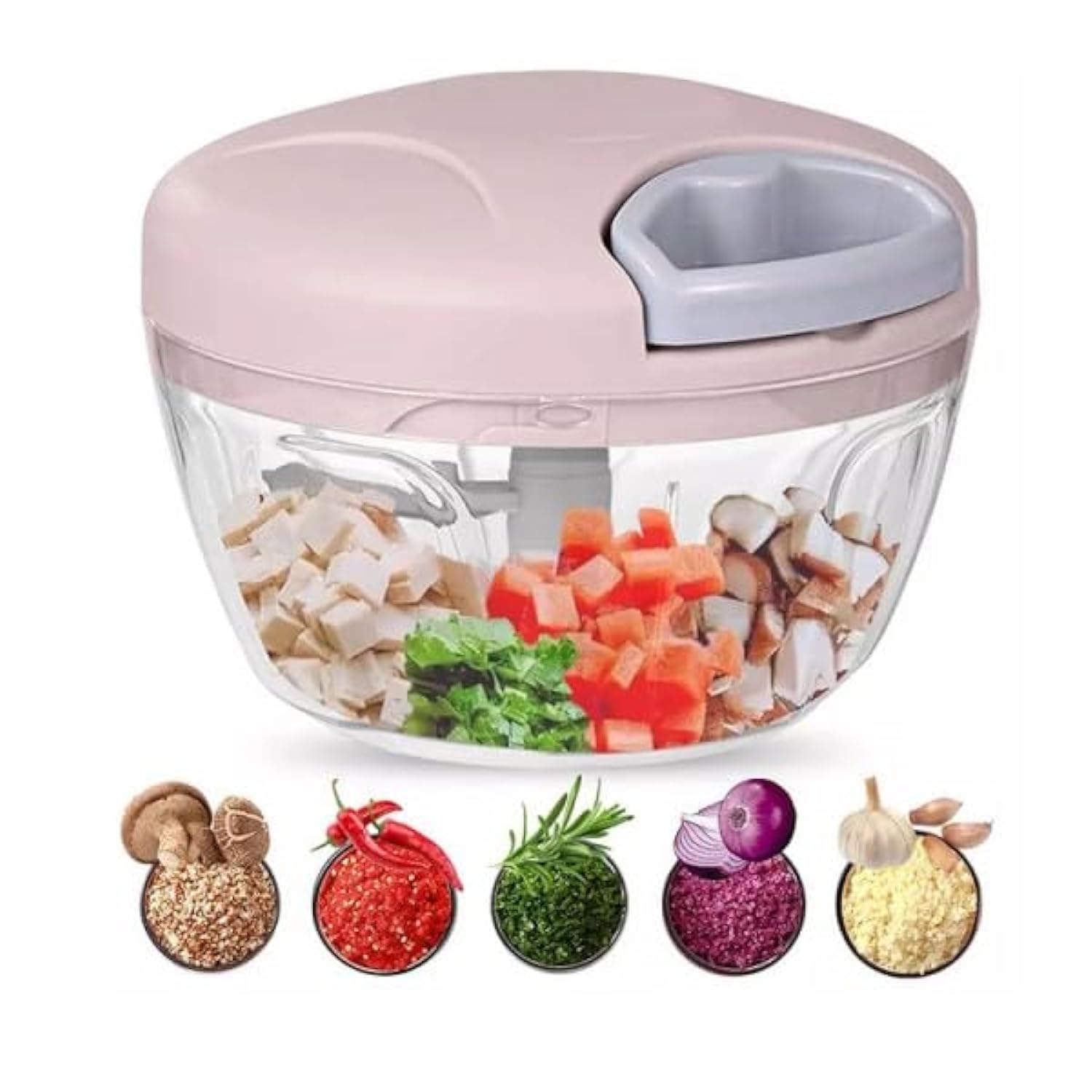 Master Manual Food Vegetable Chopper for Swift Vegetable, Onion & Herb Cutting. Multi-Blade, Compact Design. Elevate Your Cooking Game with Effortless Kitchen Prep - 500 ml
