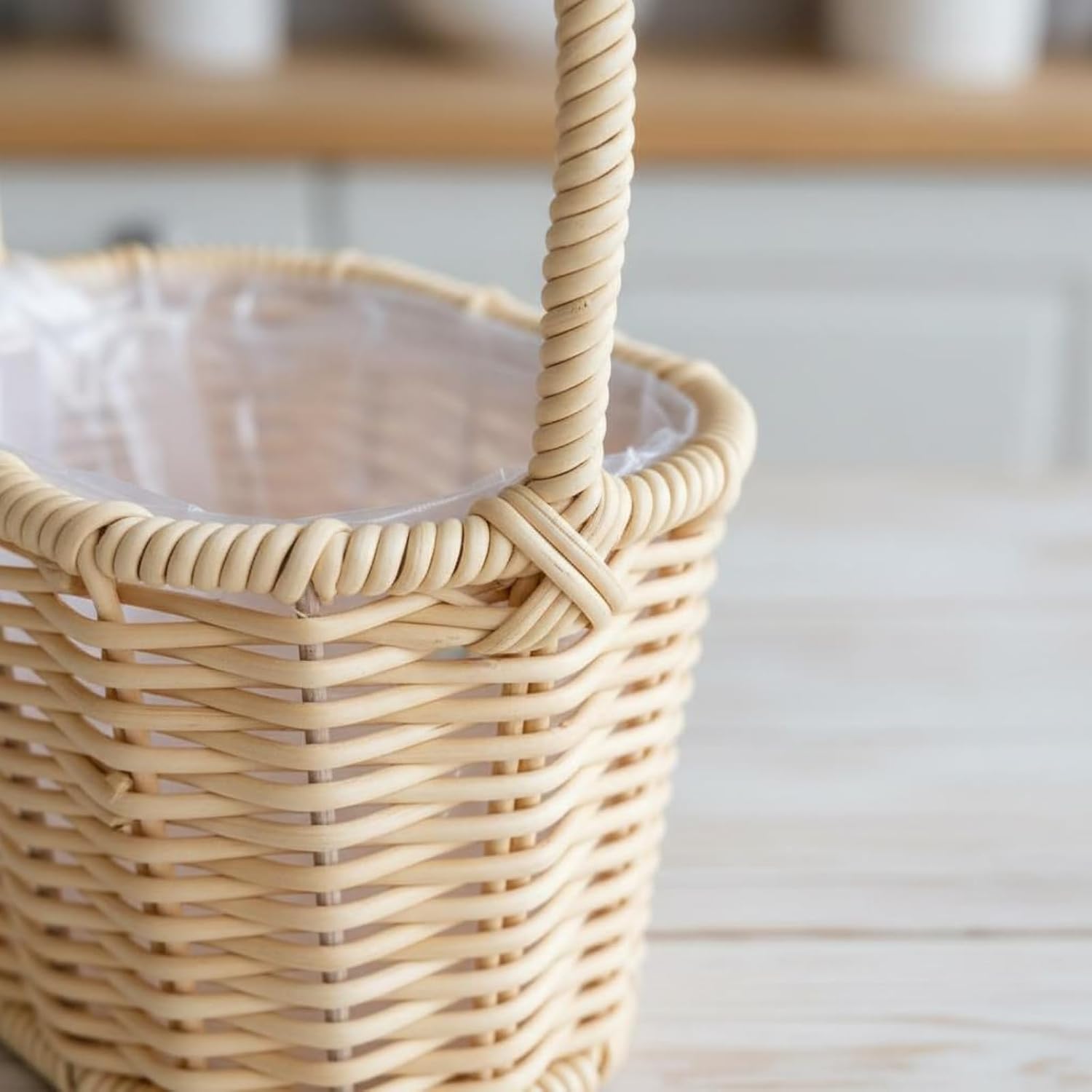 Generic Storage Basket Wicker Basket Handwoven Basket Organizer Basket With Liner Weave For Toys Mail Controls Suitable For living room bedroom entryway office shelves home decoration image 3