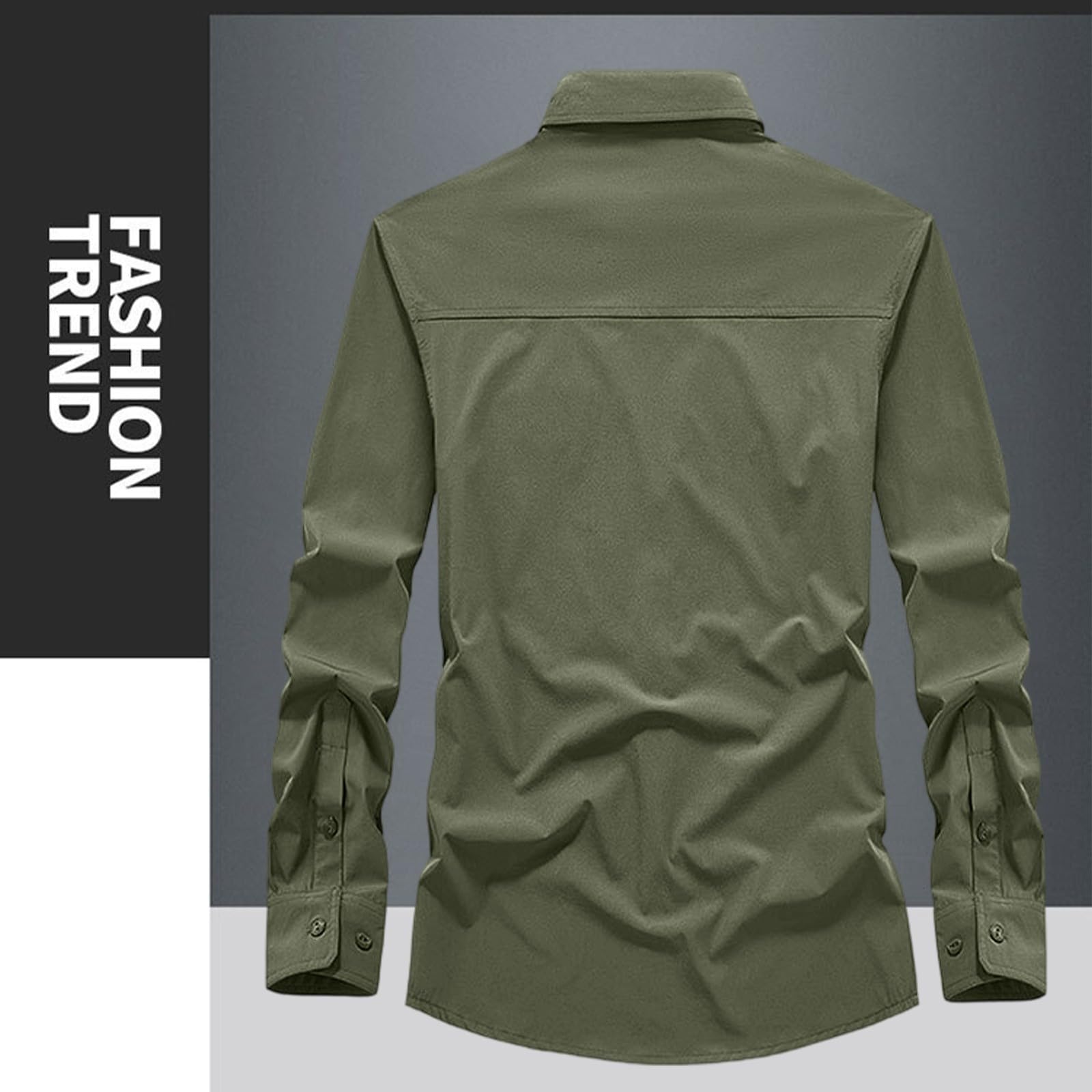 Generisch Hemd Herren Langarm Outdoor Wanderhemd Atmungsaktiv Funktionshemd