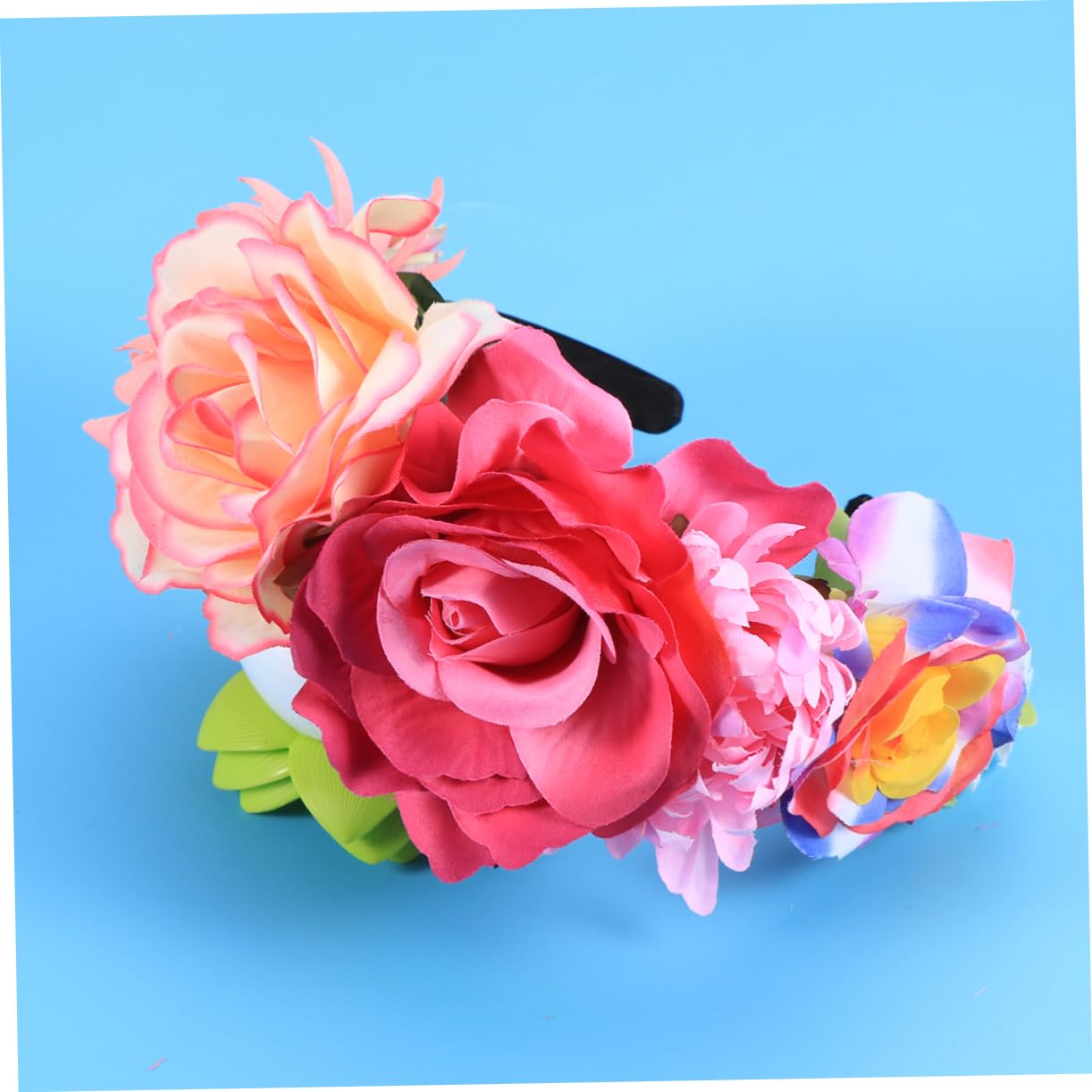 Didiseaon 3piezas Diadema De Flores Artificiales Bohemia Ancha Para Fotografía Vacaciones y