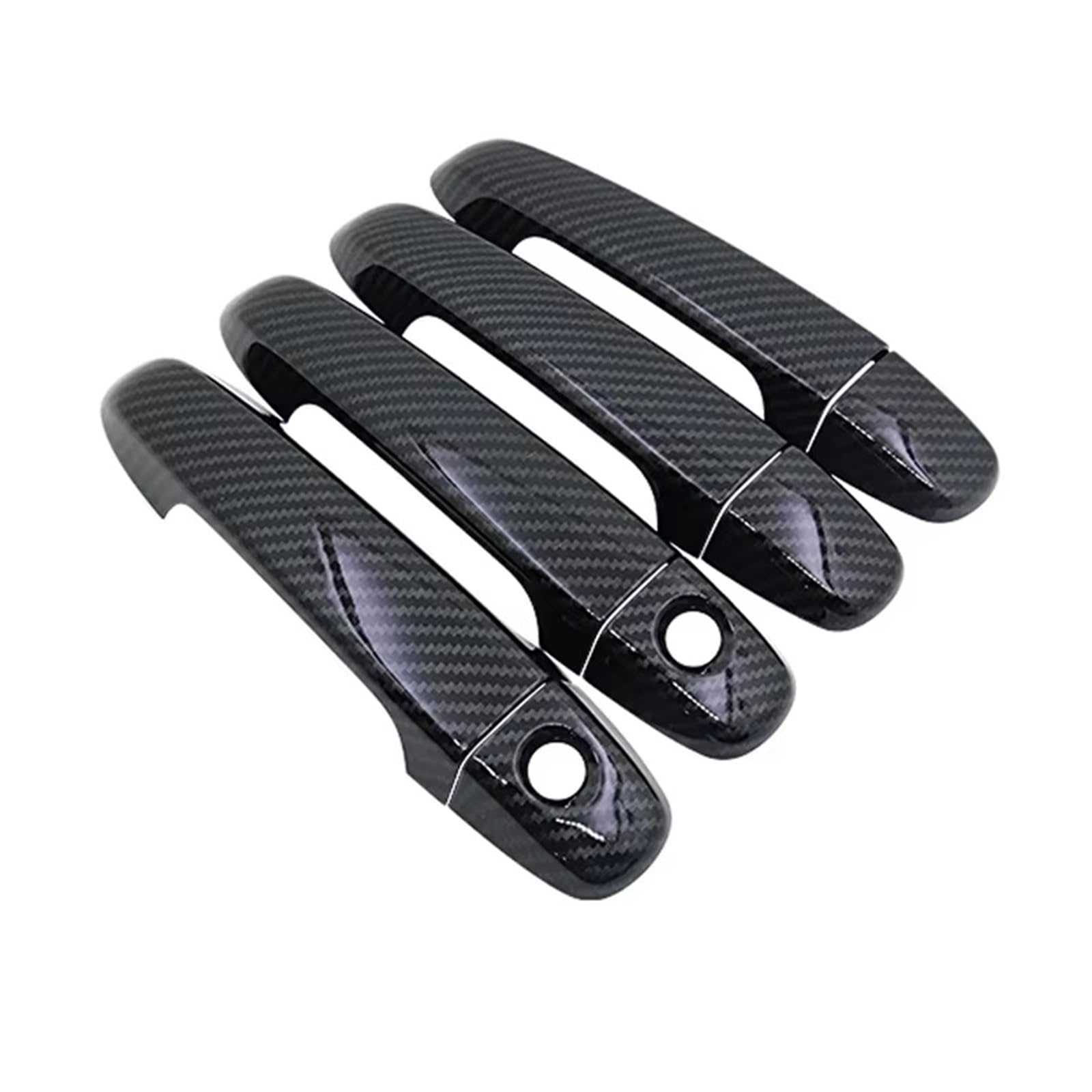 CAQRBCX Outer Door Handle Trim Car Door Handle Covers Trim Sticker Compatible with Vitz for MK3 for Yaris for XP130 2012-2019 Outer Cover Ring Plus Pair Set