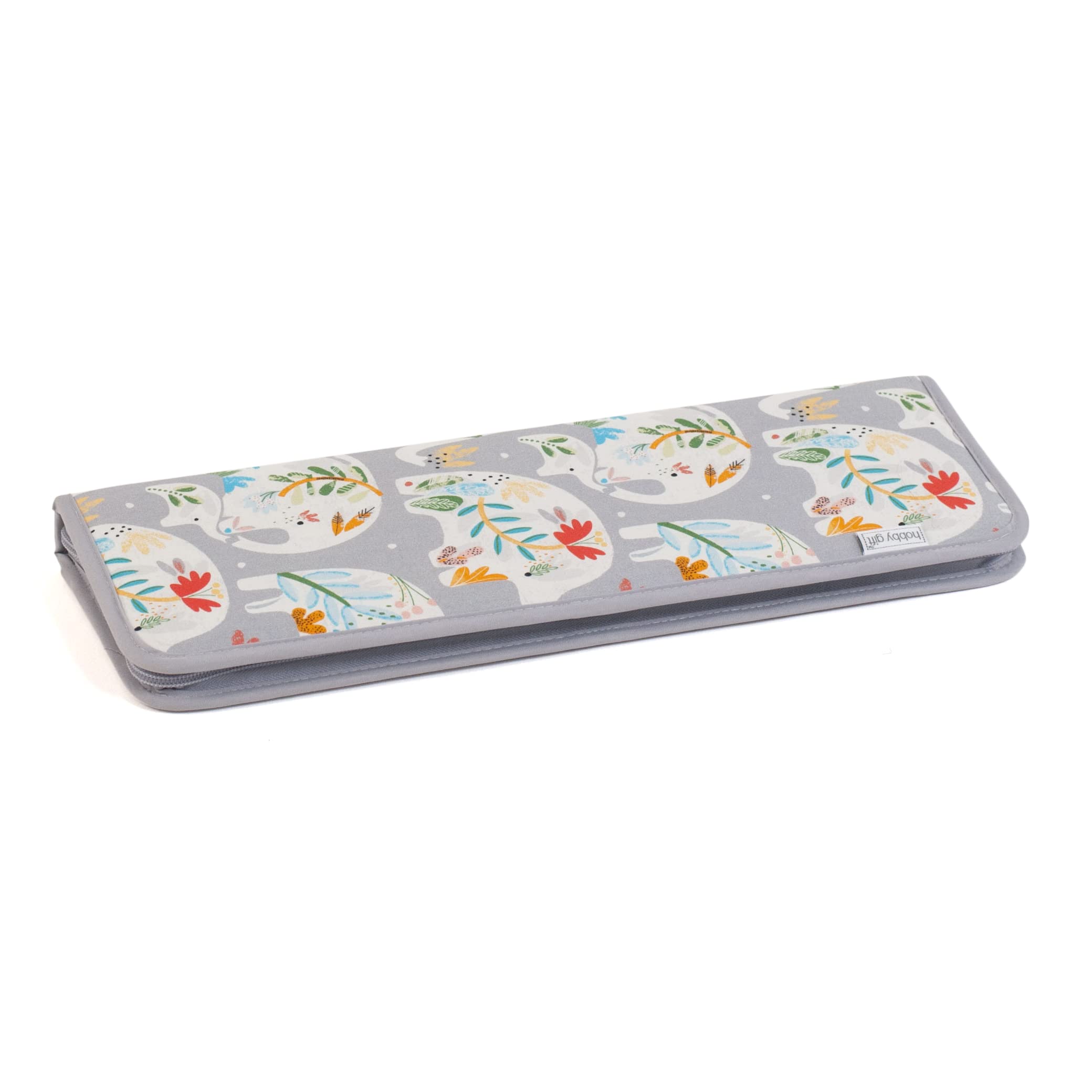 Hobby Gift Elephants Knitting Pin & Crochet Hook Zippered Hard Case
