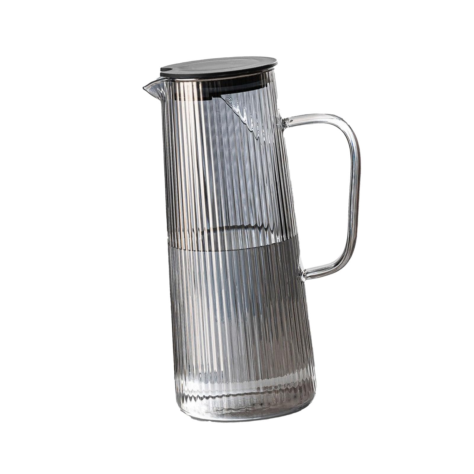 Cocoarm Juego de Jarra de Vidrio, Juego de Jarra y Taza de Agua de Vidrio de Borosilicato Alto, 1450 Ml con 4 Tazas, Tapa de Acero Inoxidable 304, de Agua Fría Resistente Al Calor para el Hogar,
