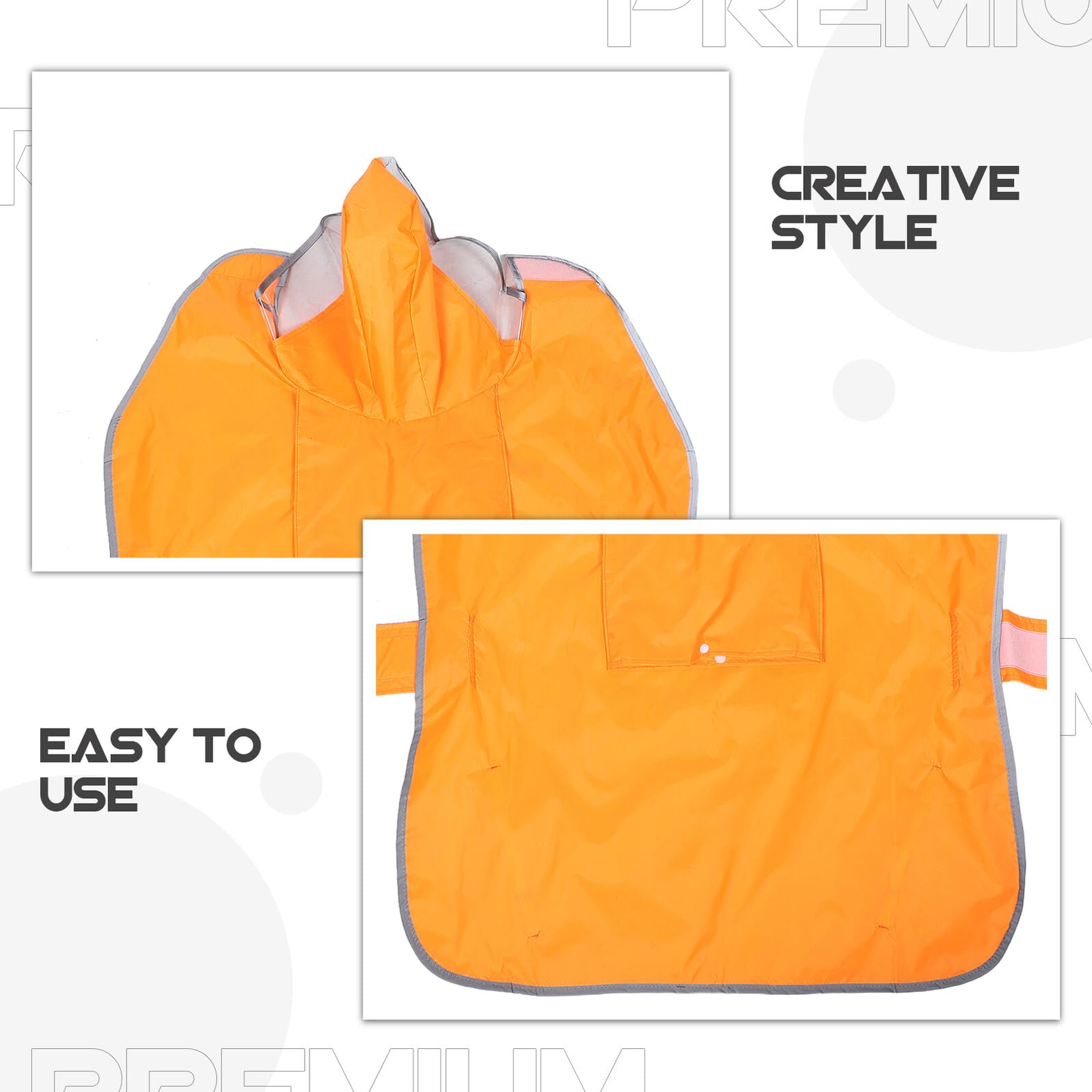 Chubasquero para Mascotas Ajustable con Capucha y Banda Reflectante Naranja XXL para Perros Grandes Poncho de Lluvia con Orificio para Correa Adecuado para Paseos Nocturnos y