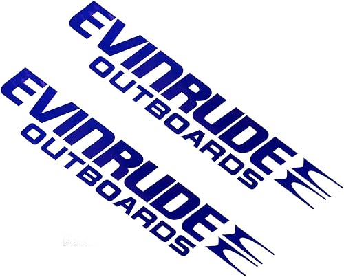Evinrude - Juego de 2 calcomanías de vinilo para motor fuera de borda de barco (azul) disponible en Yaxa Peru