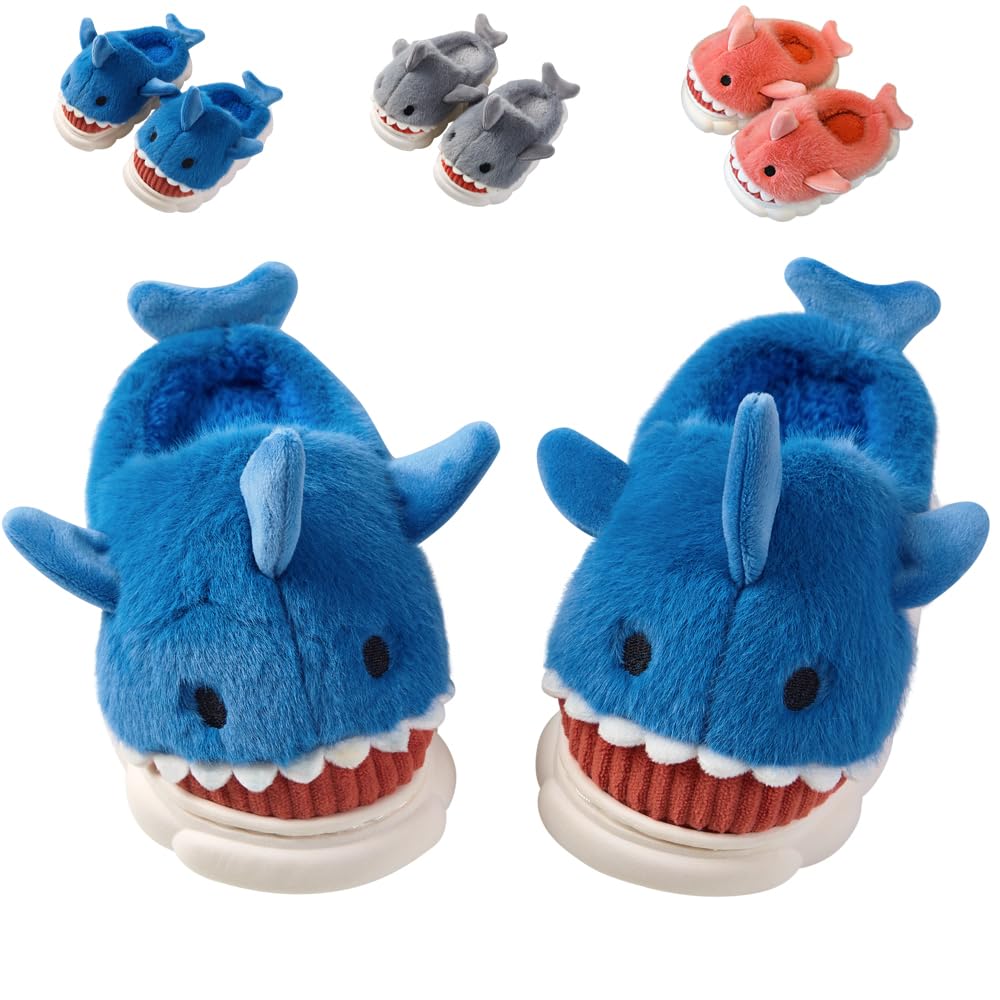 Fiedaz Boys Girls Shark Slippers