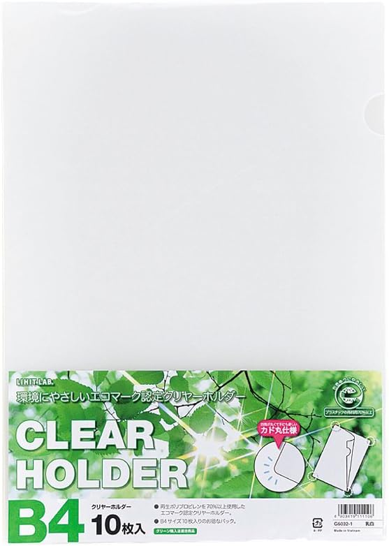 Lihit Lab G6032-1 Clear Holder, B4, Milky White