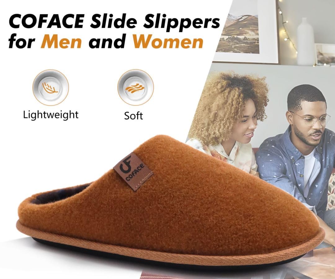 COFACE Unisex męskie damskie przytulne kapcie z pianki z pamięcią kształtu na co dzień wsuwane ciepłe buty domowe wewnątrz/na zewnątrz filcowe sandały kapcie rozmiar 4-15