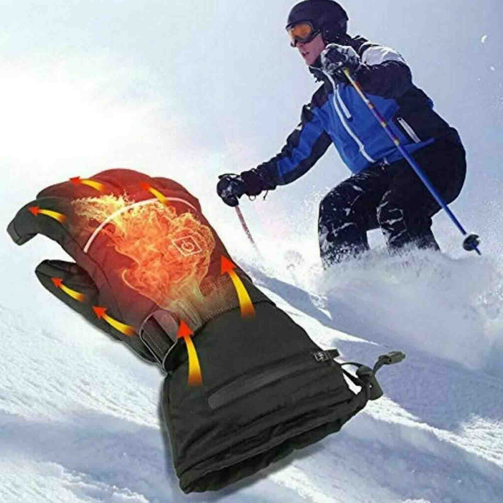 Guantes térmicos eléctricos de Invierno Guantes térmicos eléctricos con batería Pantalla táctil Envío de Mensajes de Texto Guantes térmicos cálidos para Senderismo Esquí Caza Calen