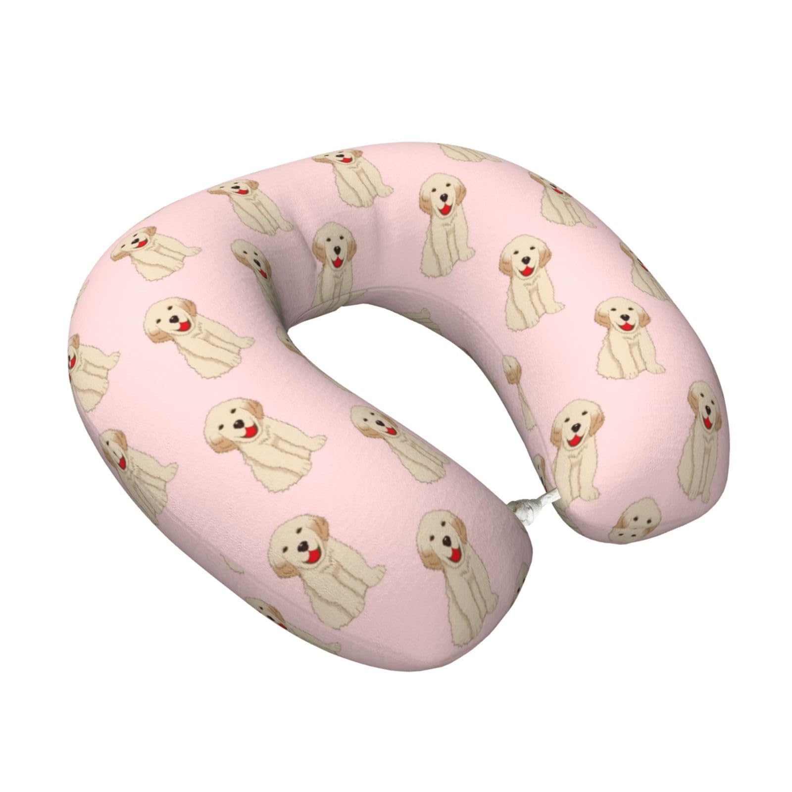 LKYMOH Labrador Golden Retriever Dog, Travel Neck Pillow U-Shaped Memory Neck Support Soft Comfortable With Washable Cover For Airplane Car Traveling and Office