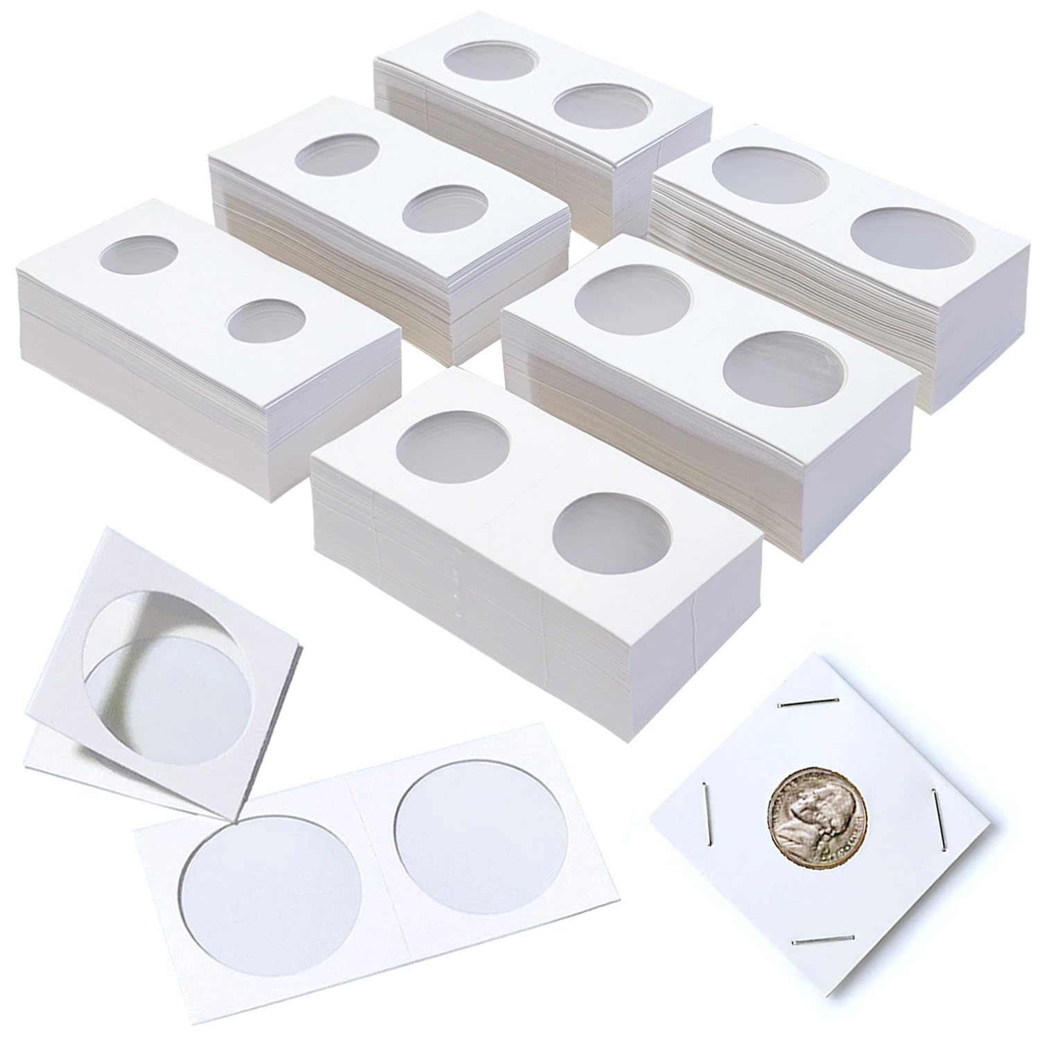 300PCS Cardboard Coin Holder Flips Mega Assortment Coin Flip Cardboard Coin Holder Flips 2x2 Holder Mega Assortment 2 by 2 Inch for Coin Collection