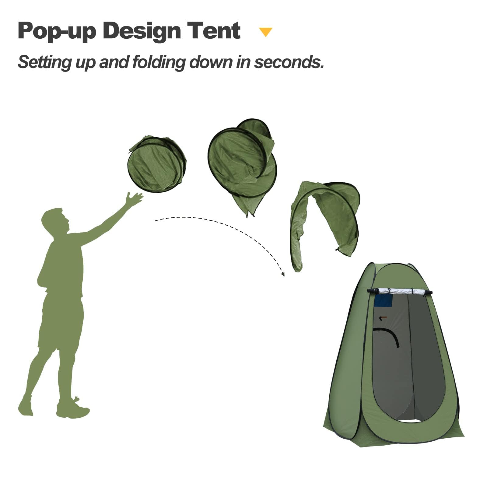 CLIPOP Tenda da bagno pop up, portatile, impermeabile, anti-UV, per la spiaggia, la pesca, l'escursionismo, il bagno, all'aperto, con borsa per il trasporto