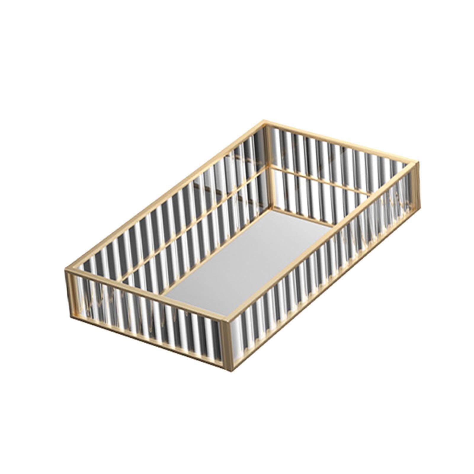 PIXZCSA Eye Catching Decorative Mirror Tray Makeup Perfumes And Jewelry Organization Mirrored Tray Decorative Mirror Perfume Organizer Indoor And Outdoor, L