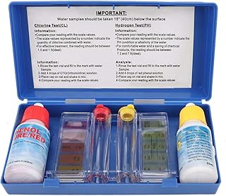 Teste de PH Cloro, Piscina Kit de teste especial Acessórios Kit de cloro Caixa de teste de qualidade da água Acessórios Componentes de detecção de qualidade da água Componente da caixa de sal Salmoura para piscina