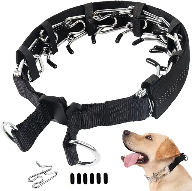 Collier étrangleur réglable pour chien avec embouts confort et dégagement rapide