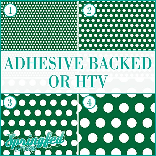 Forest Green & White Polka Dots Pattern #5 Basic Colors Heat Transfer Or Adhesive Vinyl Choose Your Material And Polka Dot Size! #TOP12