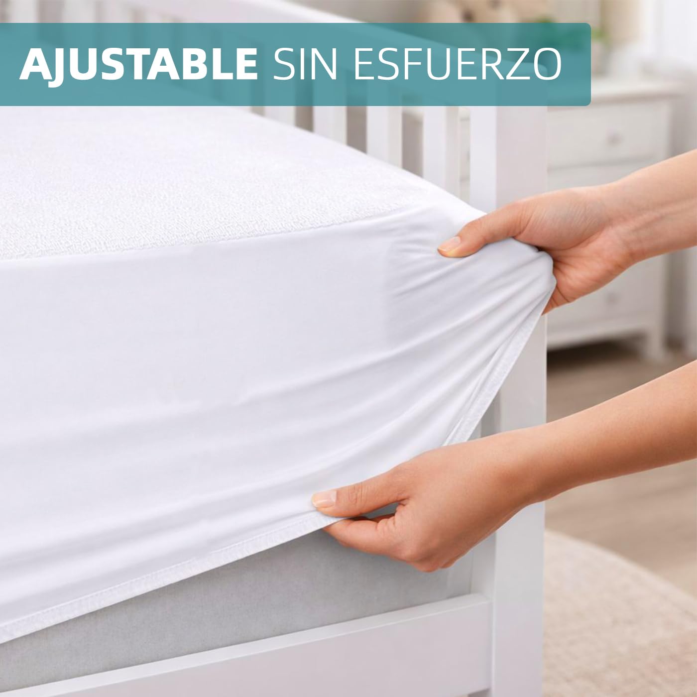 MERCURY TEXTIL- Protector de Colchón para Cuna 60x120cm, Protector Impermeable y Transpirable, Cubre Colchón Absorbente y Anti ácaros. — view 5