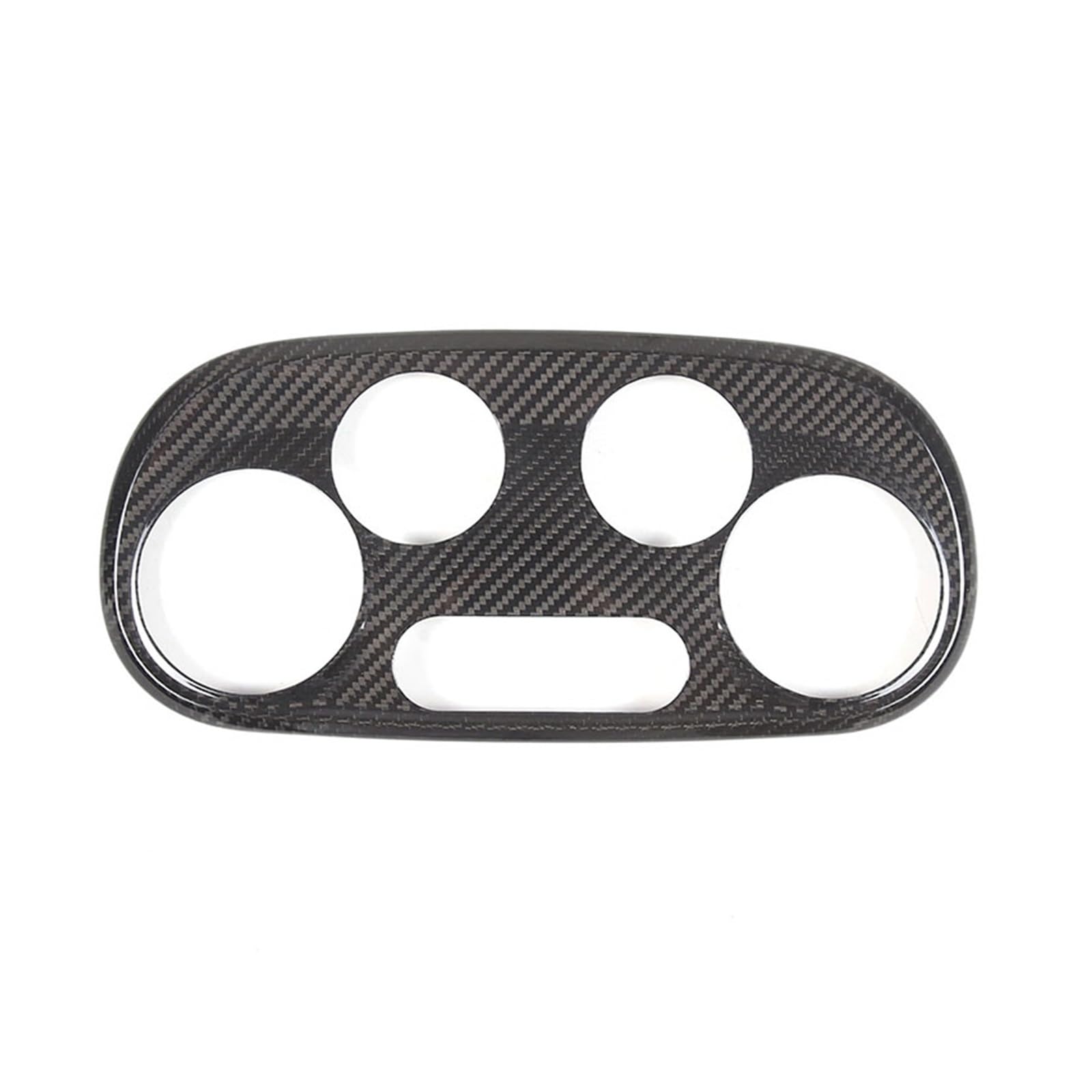 Mosklo Car Interior Trim Accessories for Fiat 500 for Abarth 595 2016-2026 Real Carbon Fiber Car Center Console Air Conditioning Knob Panel Cover Trim(Black Carbon Fiber)