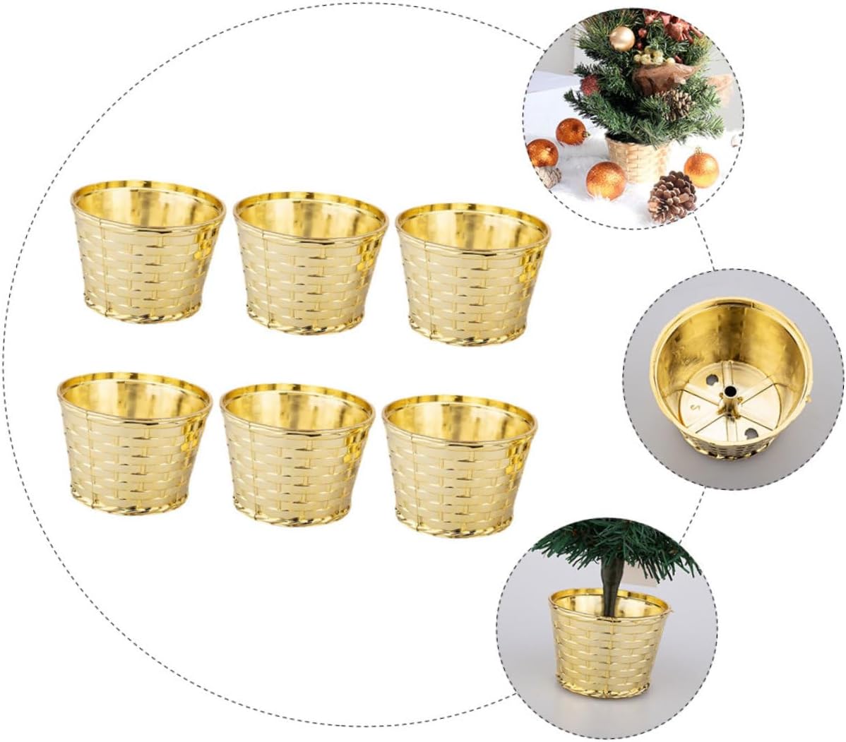 Cabilock 6pcs Sturdy Christmas Tree Stand Base Xmas Tree Wrapper with Smooth Surface Stable Design for Holiday Decor