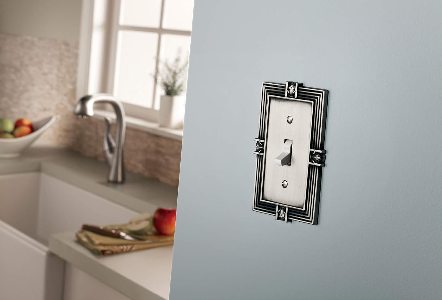 Franklin Brass 64464 Pineapple Single Toggle Switch Wall Plate/Switch Plate/Cover, Brushed Satin Pewter