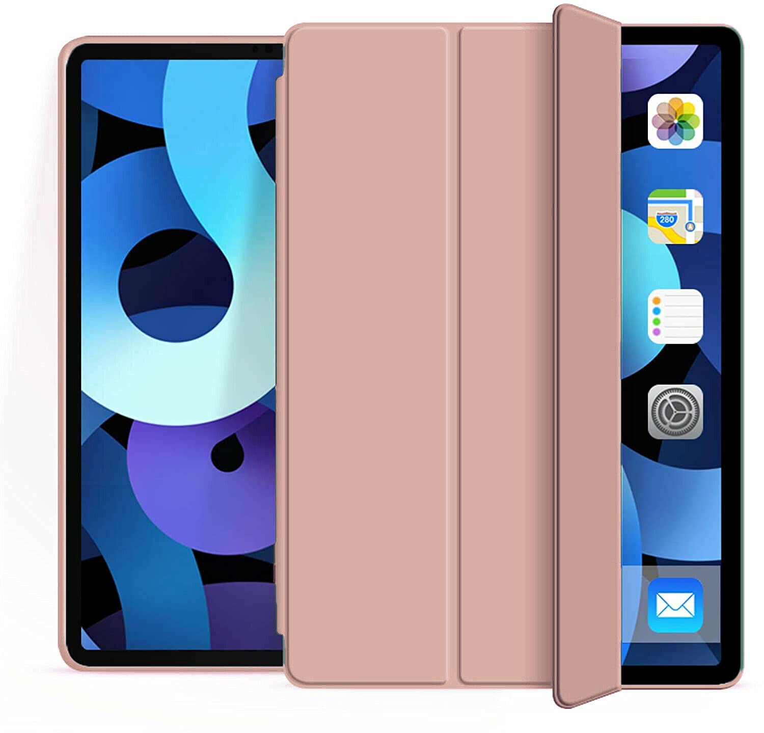 For Apple iPad 7th Gen 2019 A2197/2198 Smart case Magnetic Stand cover with Wake/Sleep (Rose Gold) - Image 2