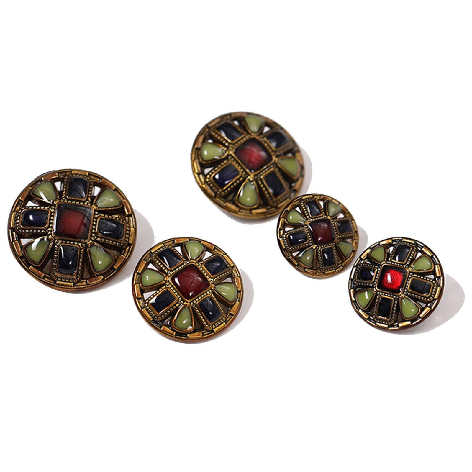 Bottoni in metallo stile retrò, bottoni decorativi per cappotto, accessori da cucito 12 pezzi, argento antico, Silver, 20 mm