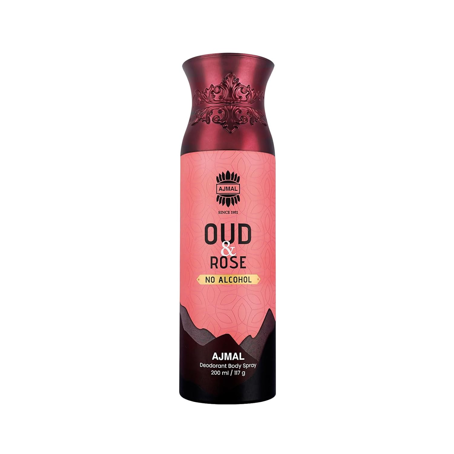 Ajmal Oud Rose NonAlcoholic Deodorant Body Spray with Spicy Woody