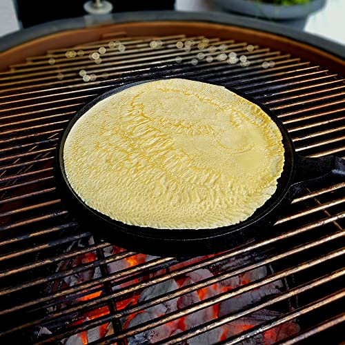 BBQ-Toro Crêpes Pfanne aus Gusseisen I Ø 26 cm Pfannkuchenpfanne für Grill I schwarz I bereits eingebrannt I Pancake Pan für Pfannkuchen I Grillpfanne – Bild 4