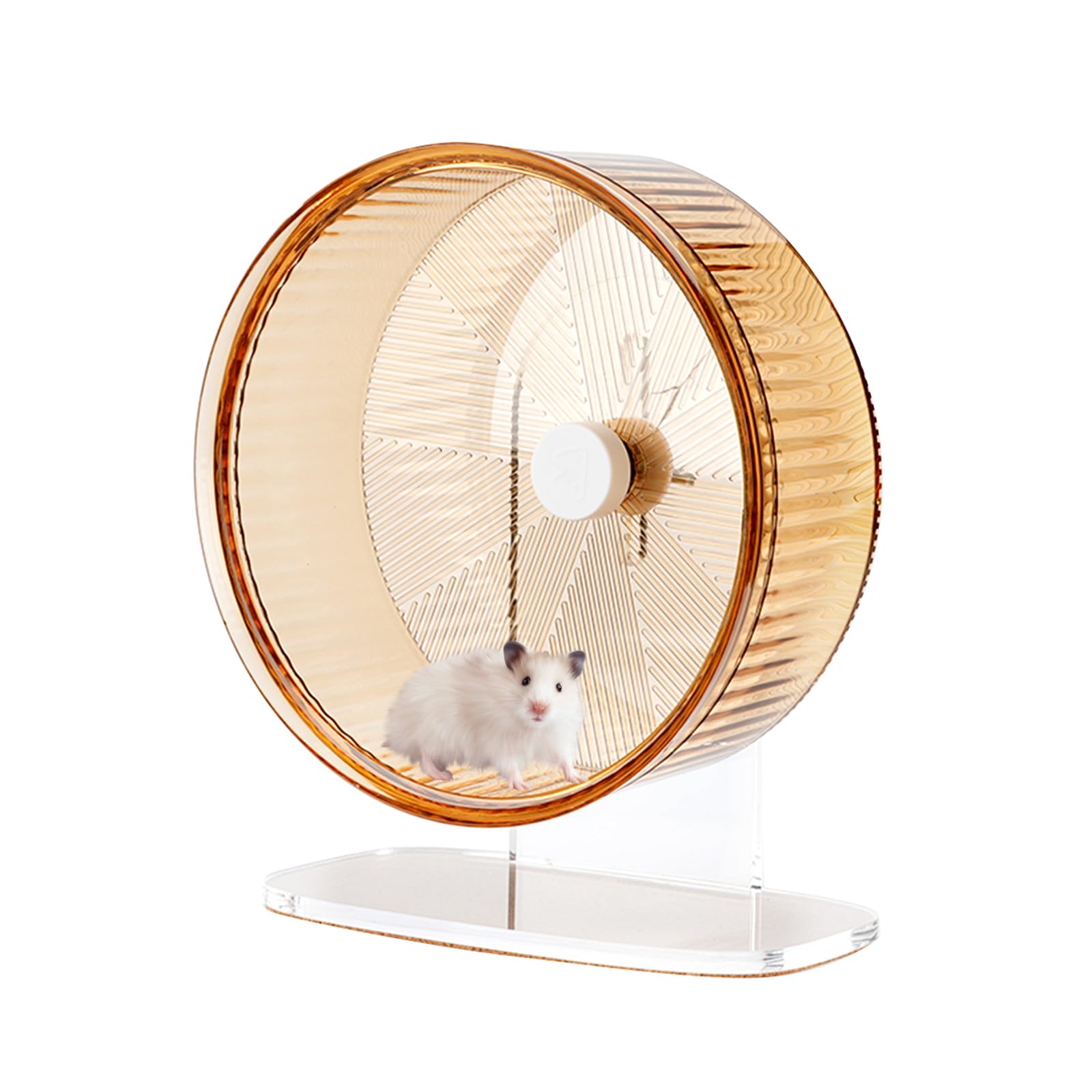 Super-Silent Hamster Exercise Wheel: Silent Spin Toys Hamster Running Wheels with Height Adjustable Stand for Hamsters Gerbils Mice Or Other Small Animals -8.5inch Yellow