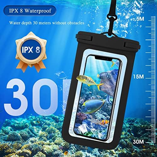 WLLHYF Wodoodporne etui na telefon, wodoodporne etui na telefon IPX8, uniwersalna pływająca pod wodą sucha torba na telefon komórkowy uchwyt do wszystkich modeli telefonów, wakacje, pływanie,