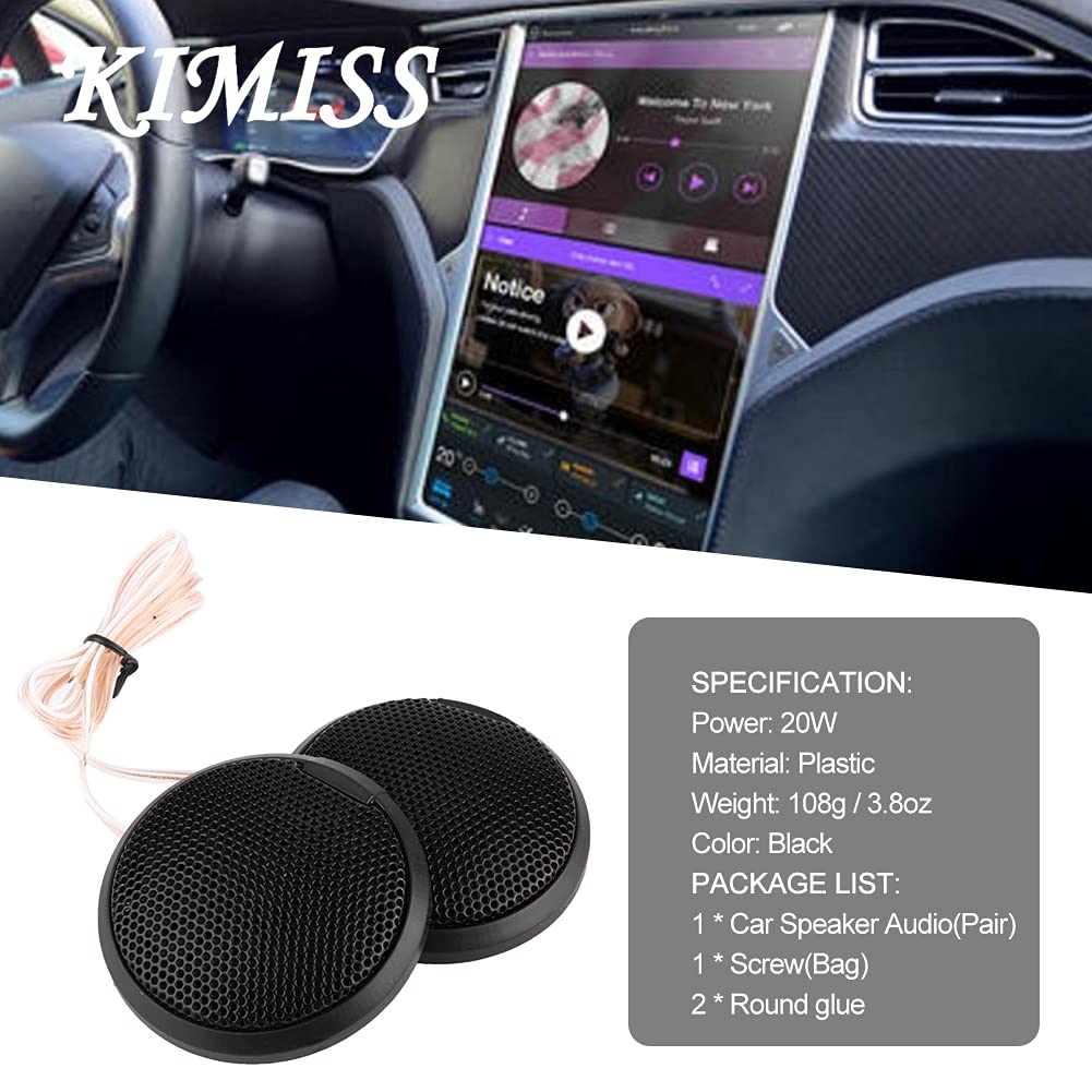 Tweeter Voiture 160W – Résistant Aux Hautes Températures, Son Clair, Facile à Installer, Pour Portes Ou Coffre