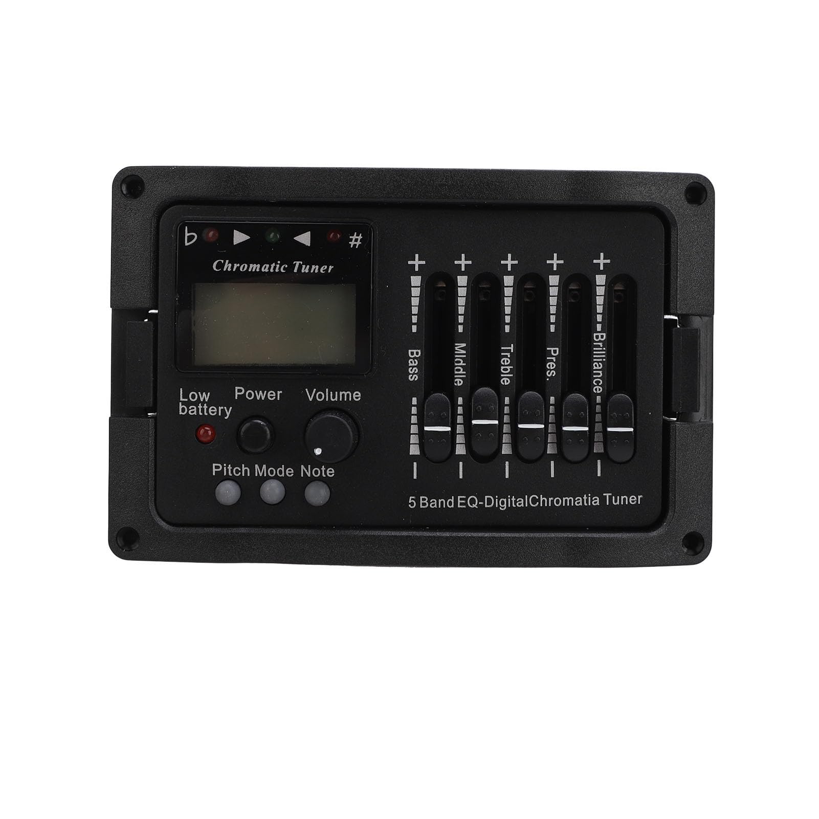 Naroote TEQ 5 Ecualizador de Preamplificador de Guitarra Acústica Profesional con Afinador para un Control de Sonido Mejorado Puesta en Escena Material Plástico