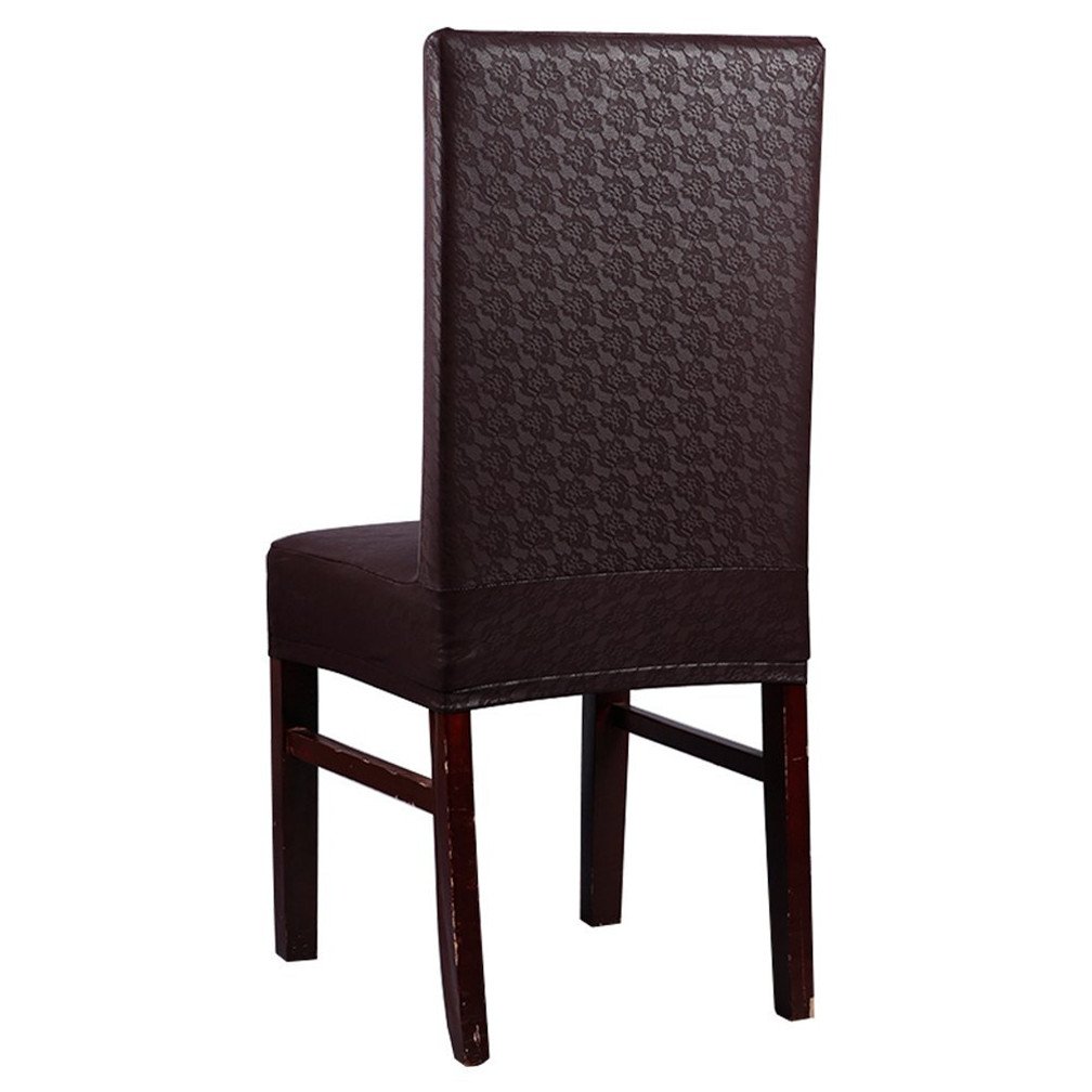 Inroy PU Copertura della Sedia, Protezione da Sedia in Pelle Artificiale,Slipcovers universali Impermeabili e Impermeabili (4-Pezzi, C-Nero