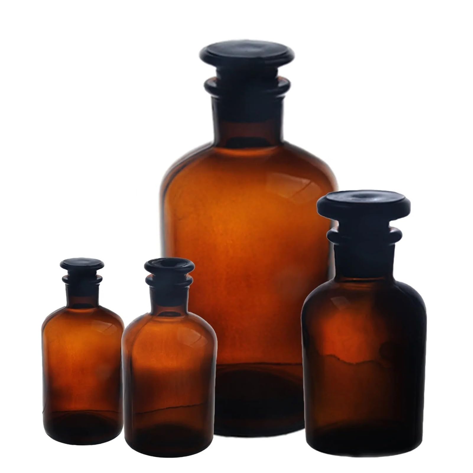 Botella de reactivo de vidrio, botella de reactivo de boca estrecha de 60ml-500ml, botella de reactivo marrón de boca pequeña(60-1000ml)