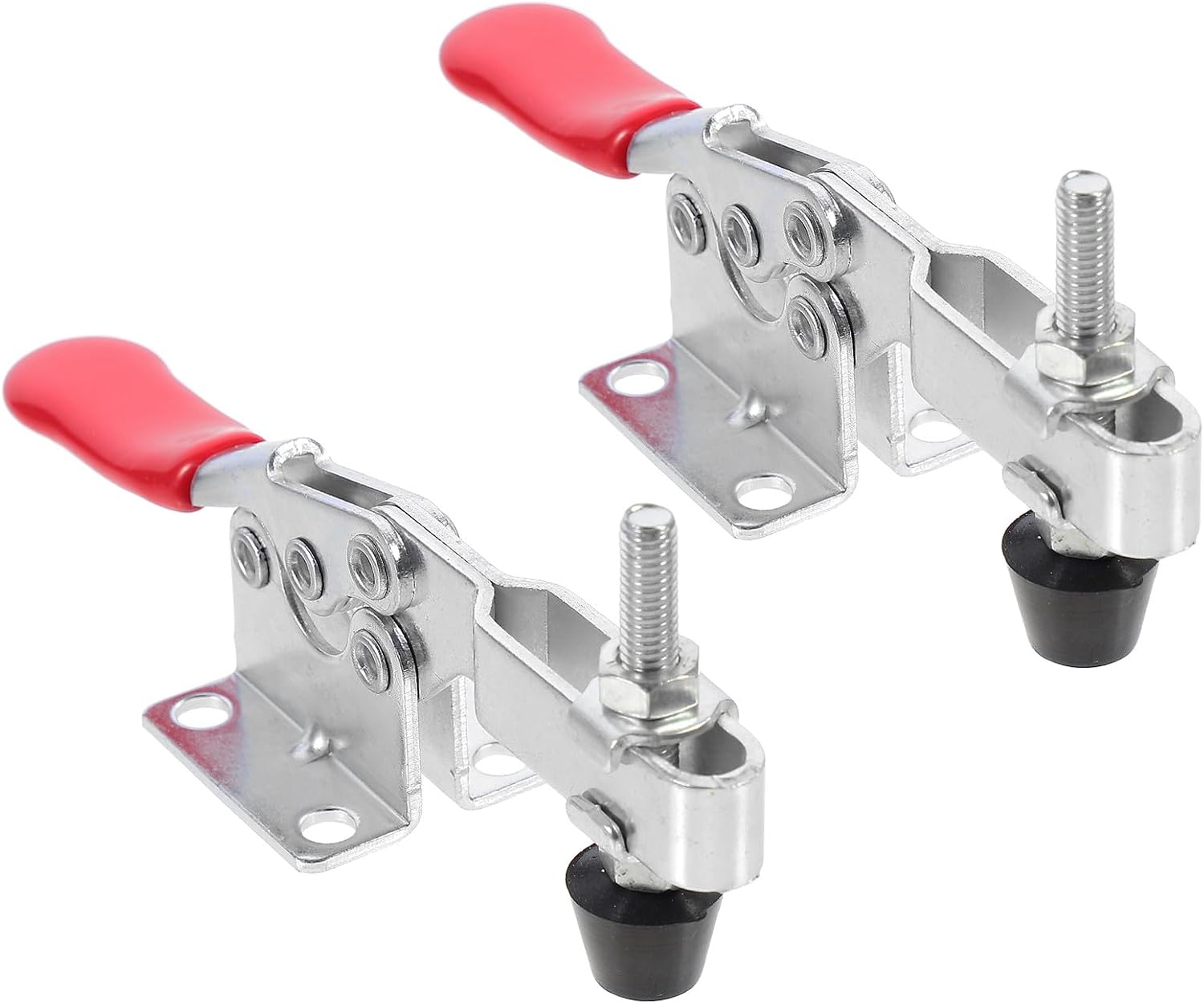 OSALADI 2pcs Zinc Plated Quick Toggle Clamps Downward Holding Assistance Horizontal Push Toggle Clamps for Woodworking and Metalwork Fixtures