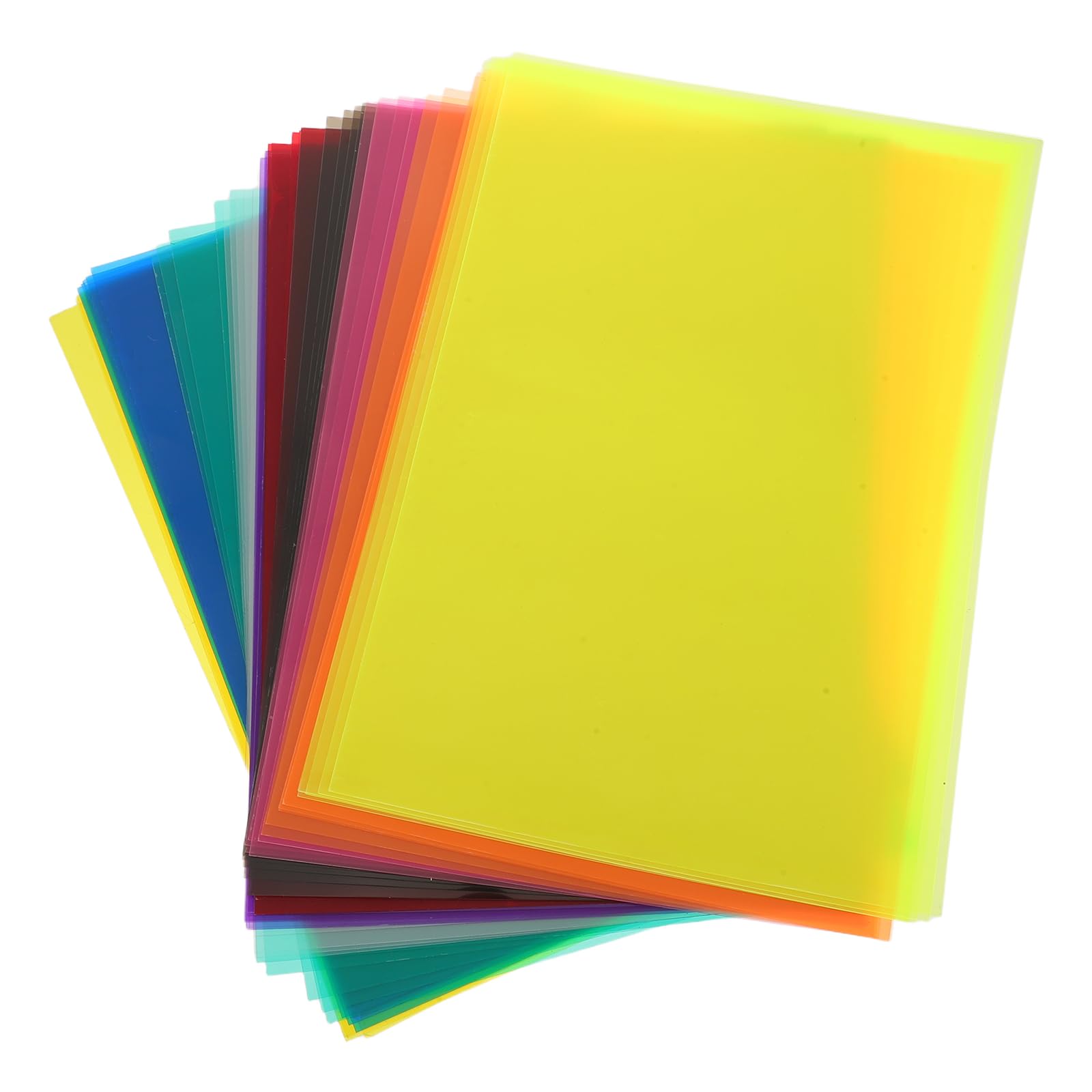 ORFOFE 50 Blatt Farbiges Pvc Cellophan Geschenkpapier A4 Größe Durchscheinendes Flexibles Papier zum Basteln und Formen für Dekoration und Bildungsaktivitäten