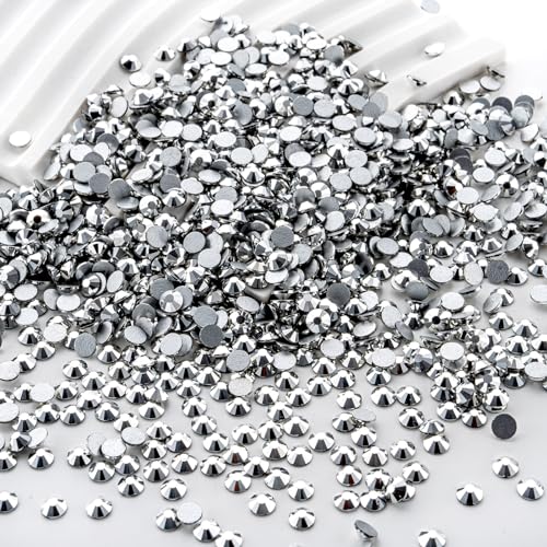 Image of Flatback Rhinestones Bulk, 2880PCS Silver Rhinestones for Clothes DIY Decoration Crafts, Silver, SS30, 6.3-6.5mm